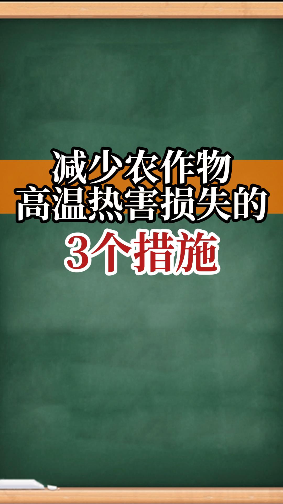 減少作物高溫熱害的3個措施